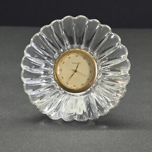 Vintage Marquis by Waterford Crystal Desk Clock Flower Floral Design - Works